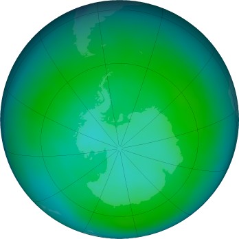 Antarctic ozone map for 2018-01